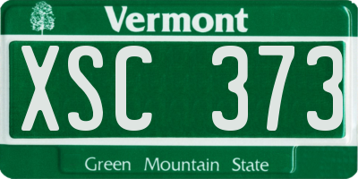 VT license plate XSC373