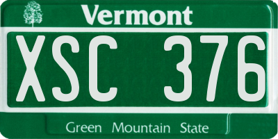 VT license plate XSC376