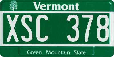 VT license plate XSC378