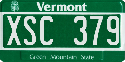 VT license plate XSC379