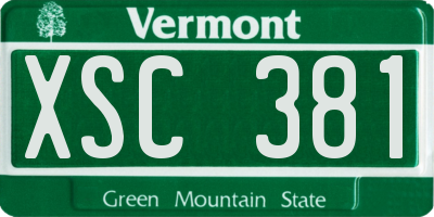 VT license plate XSC381