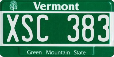 VT license plate XSC383