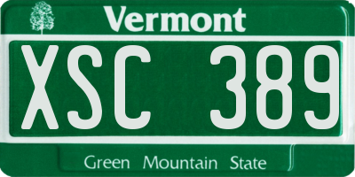 VT license plate XSC389