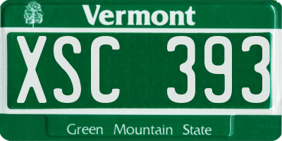 VT license plate XSC393
