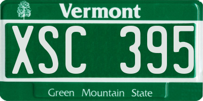 VT license plate XSC395