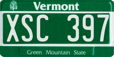 VT license plate XSC397