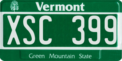 VT license plate XSC399