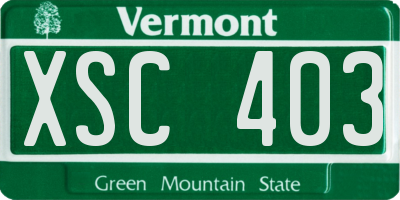 VT license plate XSC403