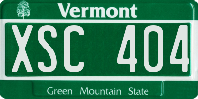 VT license plate XSC404