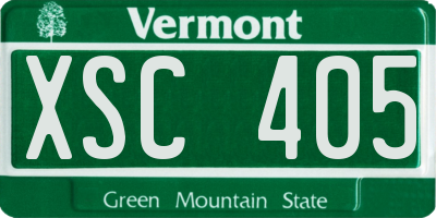 VT license plate XSC405
