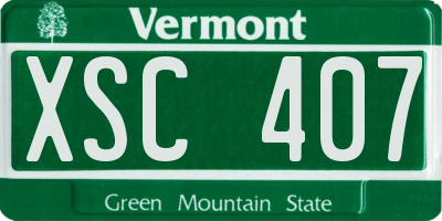 VT license plate XSC407