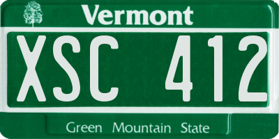 VT license plate XSC412
