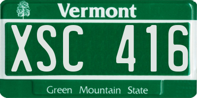 VT license plate XSC416