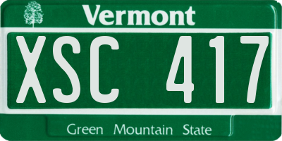 VT license plate XSC417