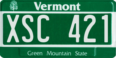 VT license plate XSC421