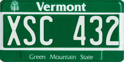 VT license plate XSC432