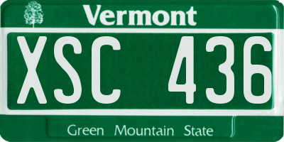 VT license plate XSC436