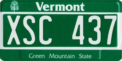 VT license plate XSC437