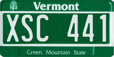 VT license plate XSC441