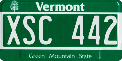 VT license plate XSC442