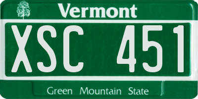 VT license plate XSC451