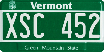 VT license plate XSC452