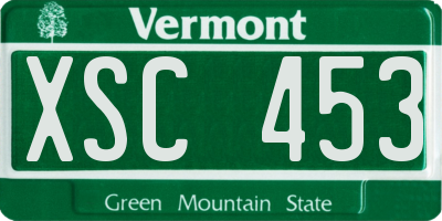 VT license plate XSC453