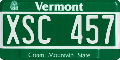 VT license plate XSC457