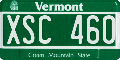 VT license plate XSC460
