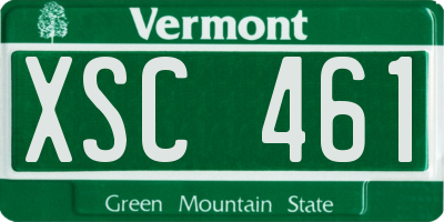 VT license plate XSC461