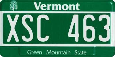 VT license plate XSC463
