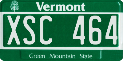 VT license plate XSC464