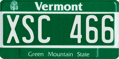 VT license plate XSC466