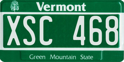 VT license plate XSC468