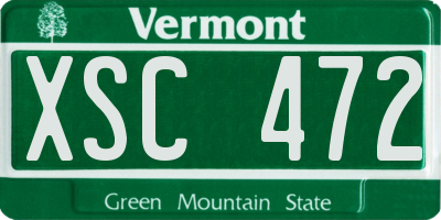 VT license plate XSC472