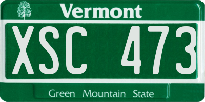 VT license plate XSC473