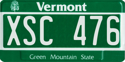 VT license plate XSC476