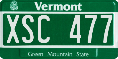 VT license plate XSC477