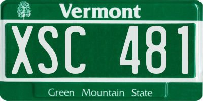 VT license plate XSC481