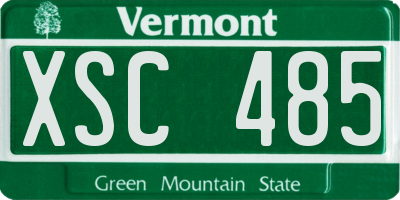 VT license plate XSC485