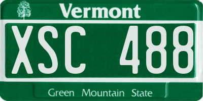 VT license plate XSC488