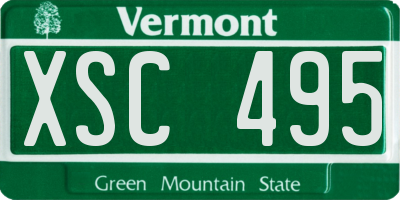 VT license plate XSC495
