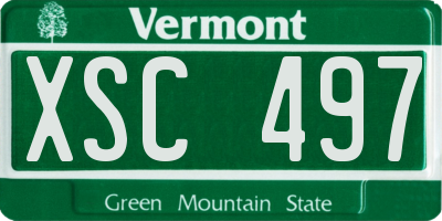 VT license plate XSC497