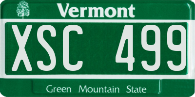 VT license plate XSC499