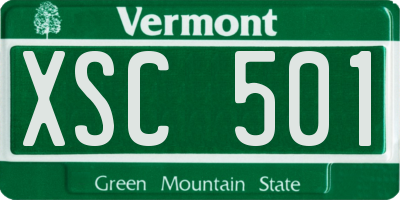VT license plate XSC501
