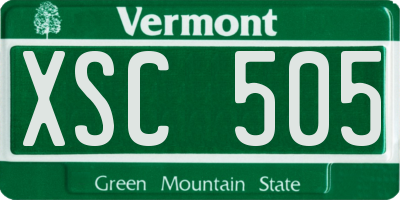 VT license plate XSC505