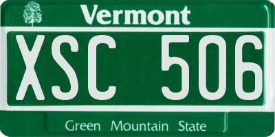 VT license plate XSC506