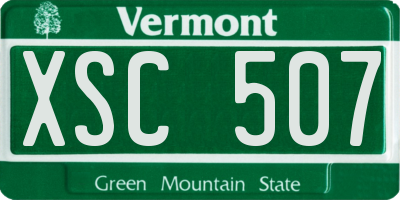 VT license plate XSC507
