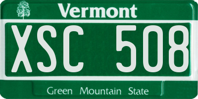 VT license plate XSC508