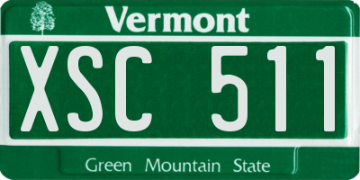 VT license plate XSC511